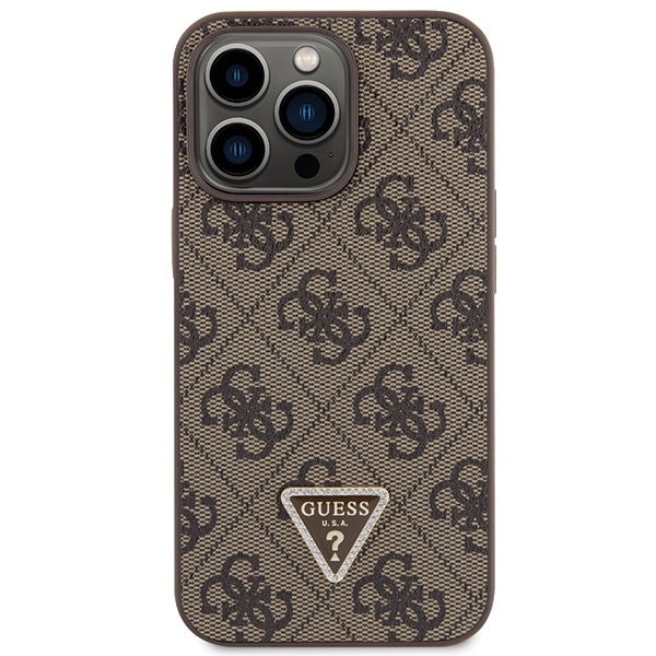Guess GUHCP13LP4TDSCPW Case for iPhone 13 Pro / 13 - Brown Crossbody 4G Metal Logo