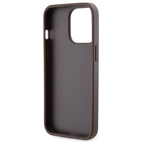 Guess GUHCP13LP4TDSCPW Case for iPhone 13 Pro / 13 - Brown Crossbody 4G Metal Logo