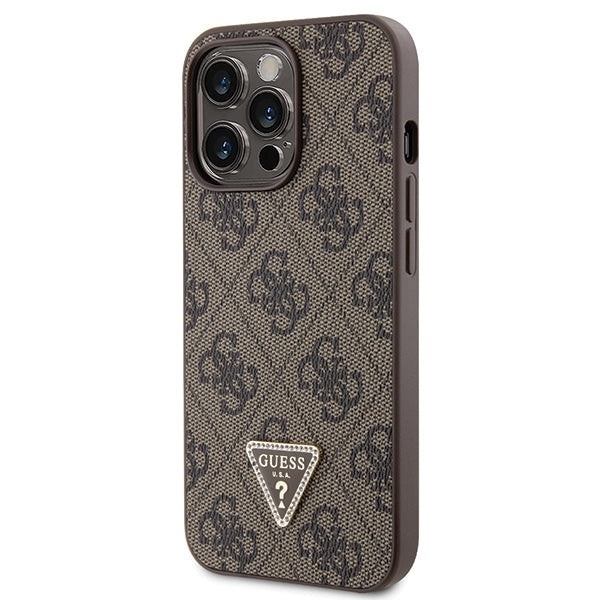 Guess GUHCP13LP4TDSCPW Case for iPhone 13 Pro / 13 - Brown Crossbody 4G Metal Logo