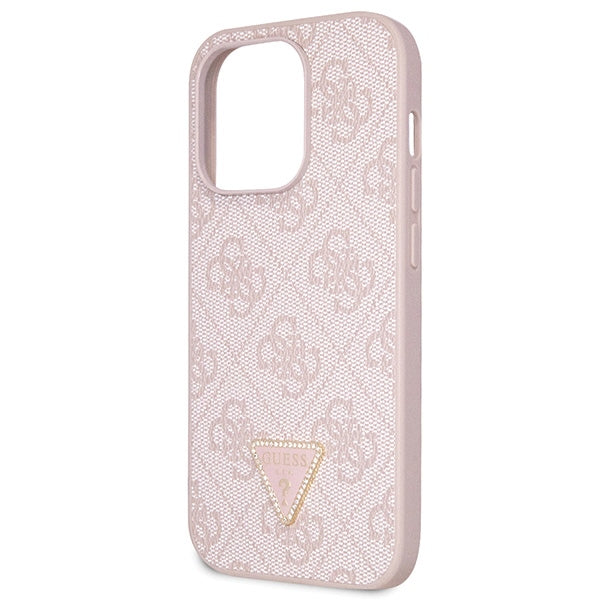 Guess GUHCP14LP4TDSCPP case for iPhone 14 Pro - pink Crossbody 4G Metal Logo