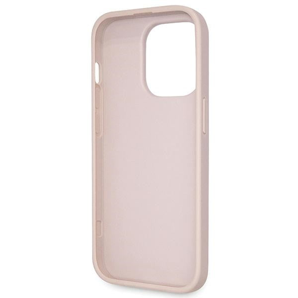 Guess GUHCP14LP4TDSCPP case for iPhone 14 Pro - pink Crossbody 4G Metal Logo