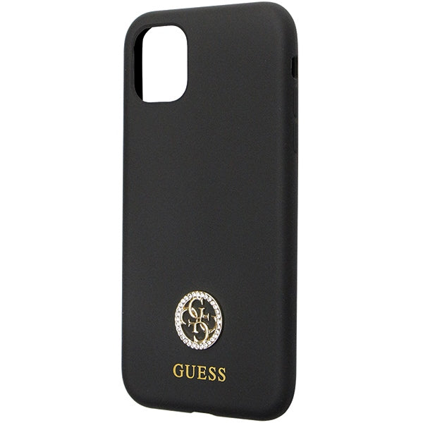 Guess GUHCN614DGPK Case for iPhone 11 / Xr - Black Silicone Logo Strass 4G