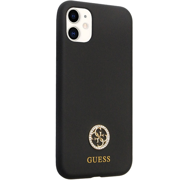 Guess GUHCN614DGPK Case for iPhone 11 / Xr - Black Silicone Logo Strass 4G