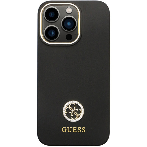 Guess GUHCP13LM4DGPK case for iPhone 13 Pro / 13 - black Silicone Logo Strass 4G
