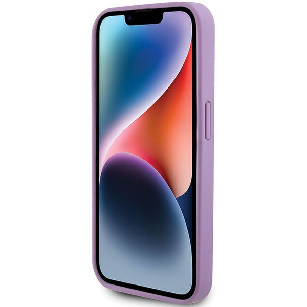Guess Leather 4G Stamped case for iPhone 15 Pro - purple