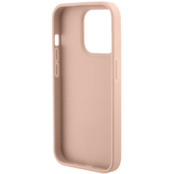 Guess Croco Triangle Metal Logo case for iPhone 15 Pro - pink