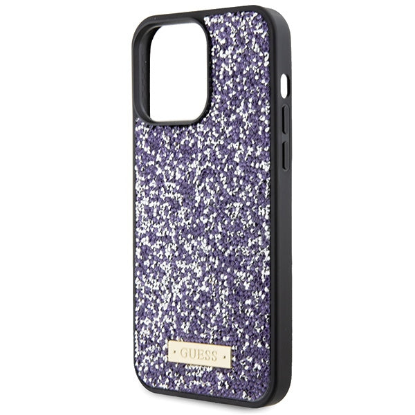 Guess Rhinestone Metal Logo case for iPhone 15 Pro - pink