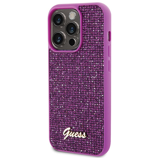 Guess Disco Metal Script case for iPhone 15 Pro - pink