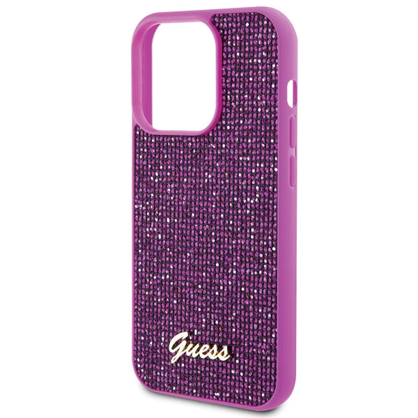 Guess Disco Metal Script case for iPhone 15 Pro - pink