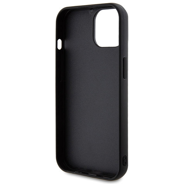 Guess Quilted Metal Logo case for iPhone 15 - black