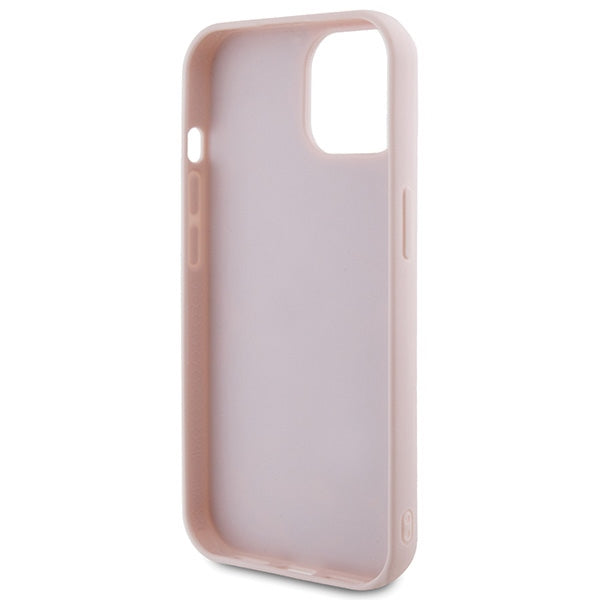 Guess Quilted Metal Logo case for iPhone 15 - pink