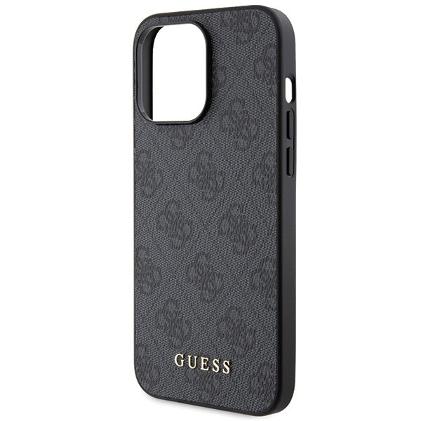 Guess 4G Metal Gold Logo iPhone 15 Pro Max Case - Gray
