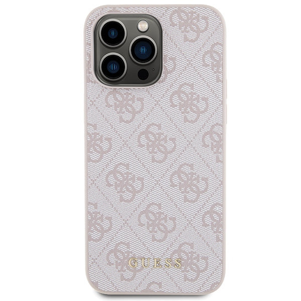 Guess 4G Metal Gold Logo case for iPhone 15 Pro Max - pink
