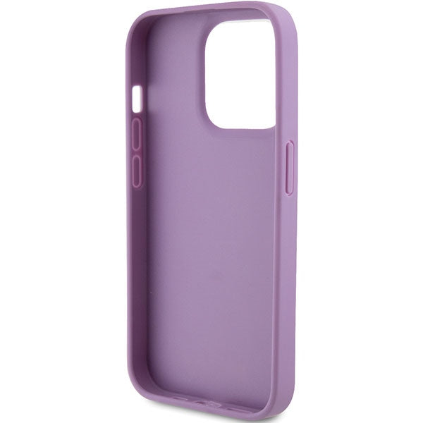 Guess Leather 4G Stamped case for iPhone 15 Pro Max - purple