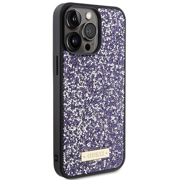 Guess Rhinestone Metal Logo case for iPhone 15 Pro Max - pink