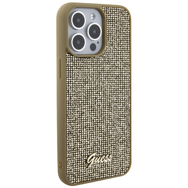 Guess Disco Metal Script case for iPhone 15 Pro Max - gold
