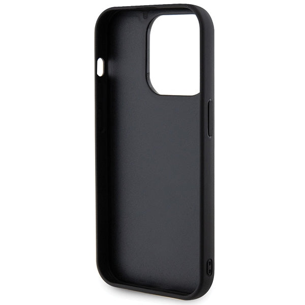 Guess Quilted Metal Logo case for iPhone 15 Pro Max - black
