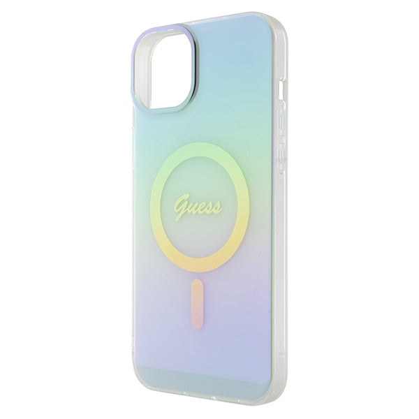 Guess GUHMP15MHITSQ iPhone 15 Plus 6.7" turquoise/turquoise hardcase IML Iridescent MagSafe