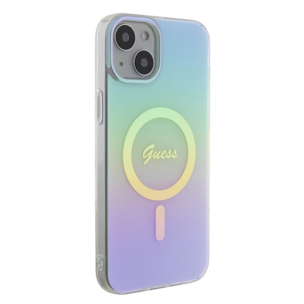 Guess GUHMP15MHITSQ iPhone 15 Plus 6.7" turquoise/turquoise hardcase IML Iridescent MagSafe