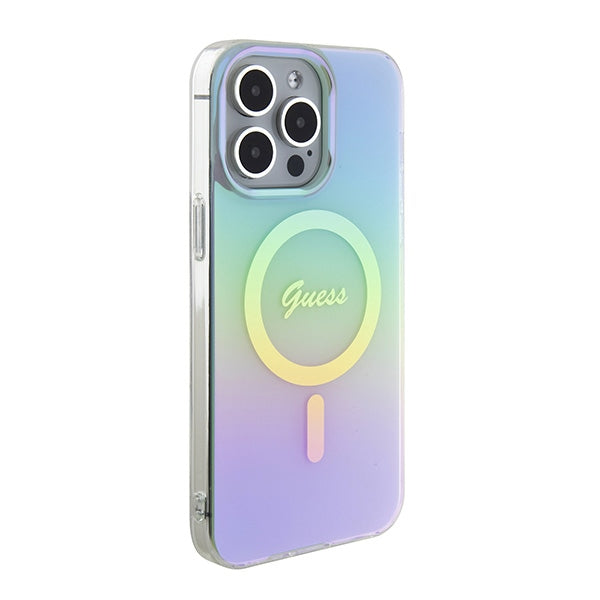 Guess GUHMP15XHITSQ iPhone 15 Pro Max turquoise/turquoise hardcase IML Iridescent MagSafe