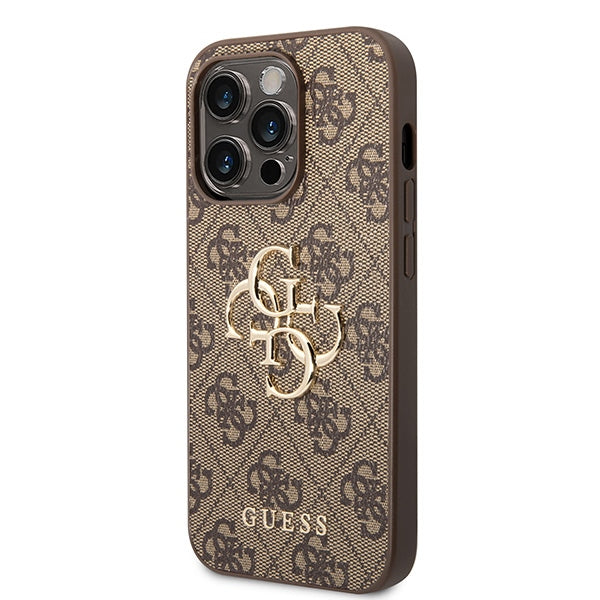 Guess GUHCP15L4GMGBR iPhone 15 Pro 6.1" brown/brown hardcase 4G Big Metal Logo