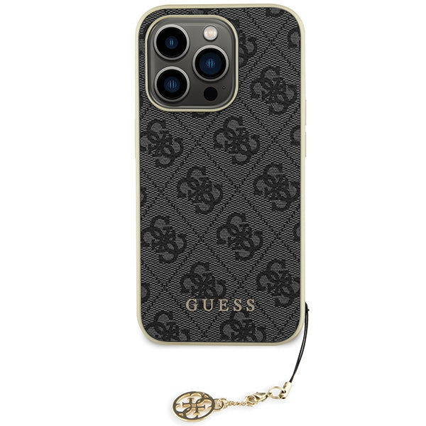 Guess GUHCP15LGF4GGR iPhone 15 Pro 6.1" gray/gray hardcase 4G Charms Collection