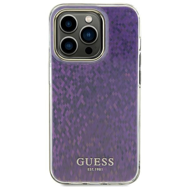 Guess GUHCP15LHDECMP iPhone 15 Pro 6.1" pink/pink hardcase IML Faceted Mirror Disco Iridescent