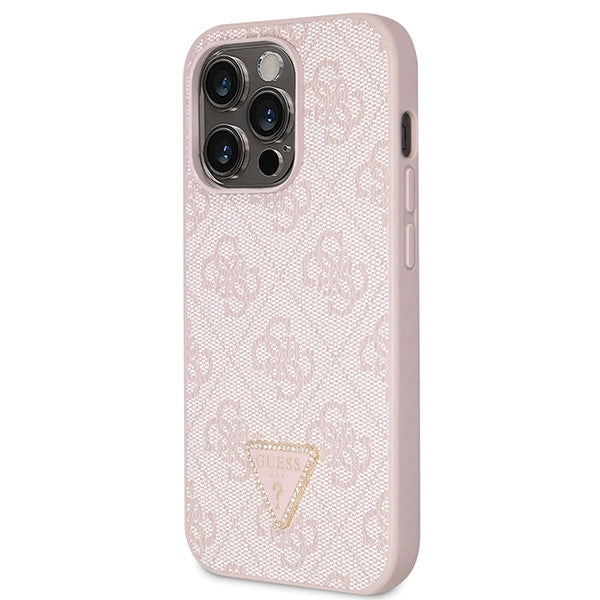Guess GUHCP15LP4TDSCPP iPhone 15 Pro 6.1" pink/pink hardcase Crossbody 4G Metal Logo