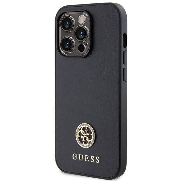 Guess GUHCP15LPS4DGPK iPhone 15 Pro 6.1" black/black hardcase Strass Metal Logo