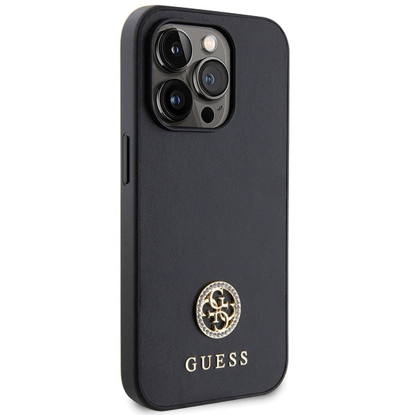 Guess GUHCP15LPS4DGPK iPhone 15 Pro 6.1" black/black hardcase Strass Metal Logo