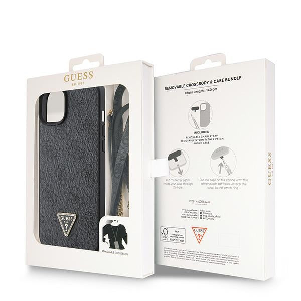 Guess GUHCP15MP4TDSCPK iPhone 15 Plus 6.7" black/black hardcase Crossbody 4G Metal Logo