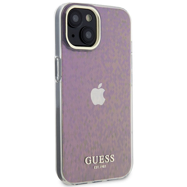 Guess GUHCP15SHDECMP iPhone 15 6.1" pink/pink hardcase IML Faceted Mirror Disco Iridescent