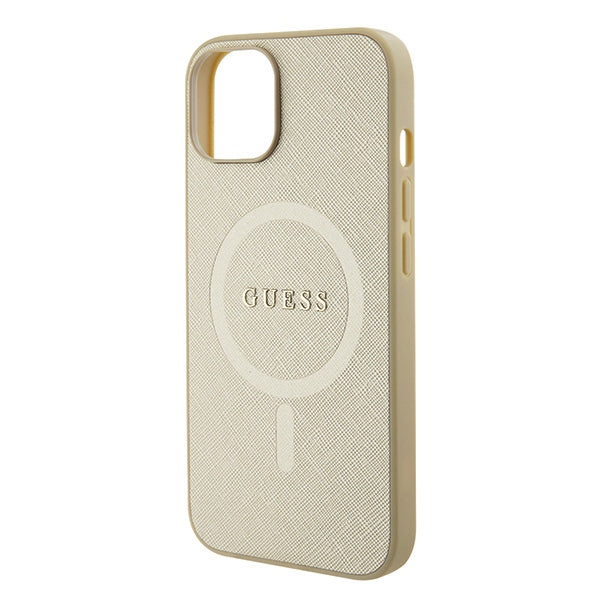Guess GUHMP15MPSAHMCB iPhone 15 Plus 6.7" gold/gold hardcase Saffiano MagSafe