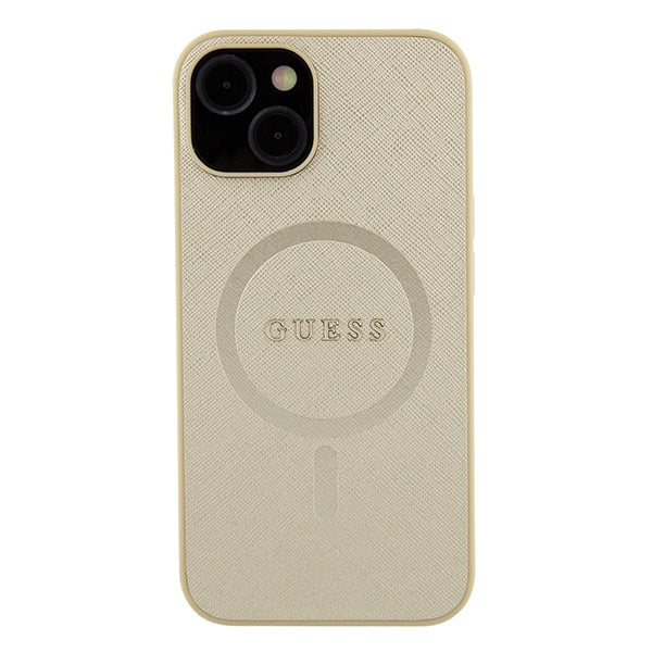 Guess GUHMP15MPSAHMCB iPhone 15 Plus 6.7" gold/gold hardcase Saffiano MagSafe