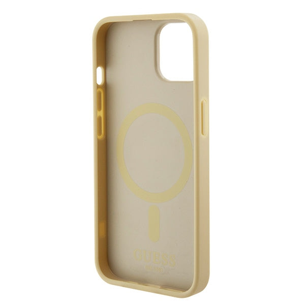 Guess GUHMP15MPSAHMCB iPhone 15 Plus 6.7" gold/gold hardcase Saffiano MagSafe