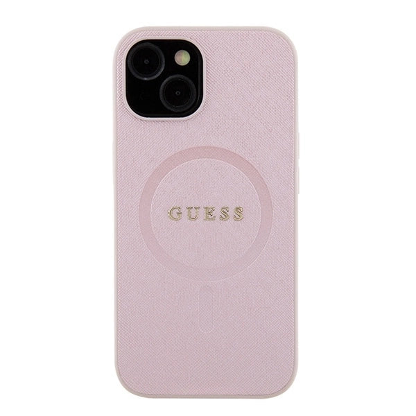 Guess GUHMP15SPSAHMCP iPhone 15 6.1" pink/pink hardcase Saffiano MagSafe