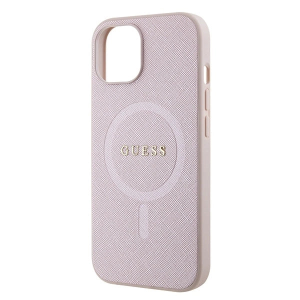 Guess GUHMP15SPSAHMCP iPhone 15 6.1" pink/pink hardcase Saffiano MagSafe