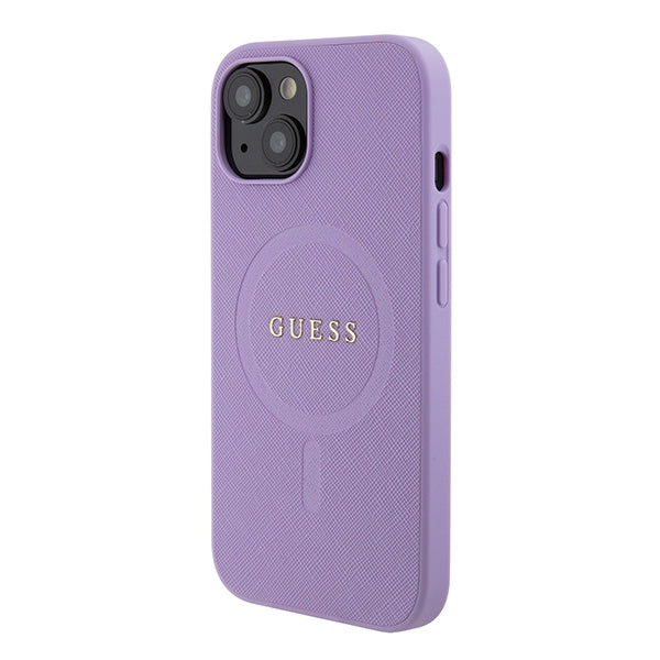 Guess GUHMP15SPSAHMCU iPhone 15 6.1" purple/purple hardcase Saffiano MagSafe
