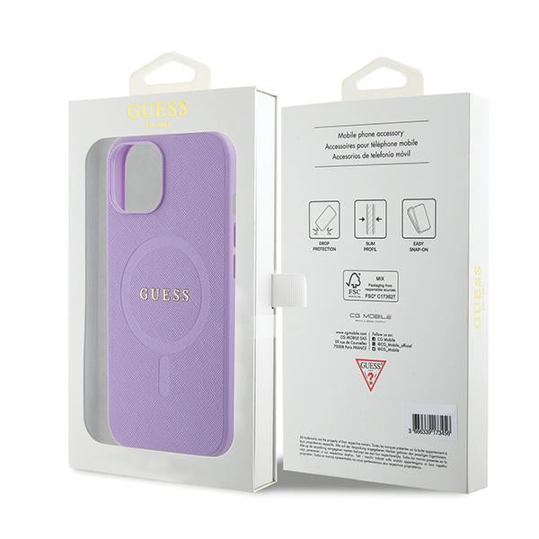 Guess GUHMP15SPSAHMCU iPhone 15 6.1" purple/purple hardcase Saffiano MagSafe