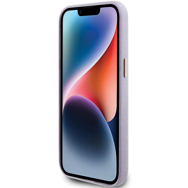 Guess Glitter Glossy Script case for iPhone 15 Pro - lilac