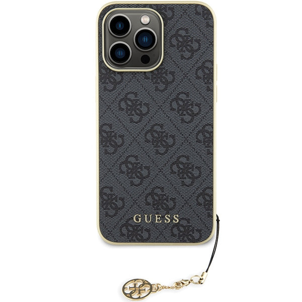 Guess 4G Charms Collection case for iPhone 15 Pro Max - gray
