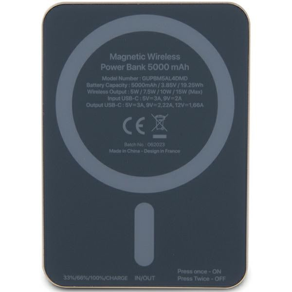 Guess MagSafe 4G Strassed Metal Logo induction power bank 15W 5000mAh - gold