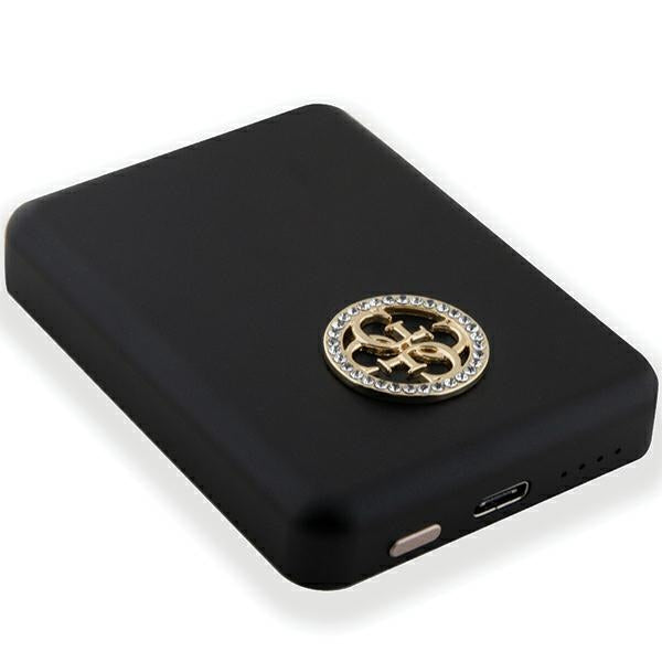 Guess MagSafe 4G Strassed Metal Logo induction power bank 15W 5000mAh - black