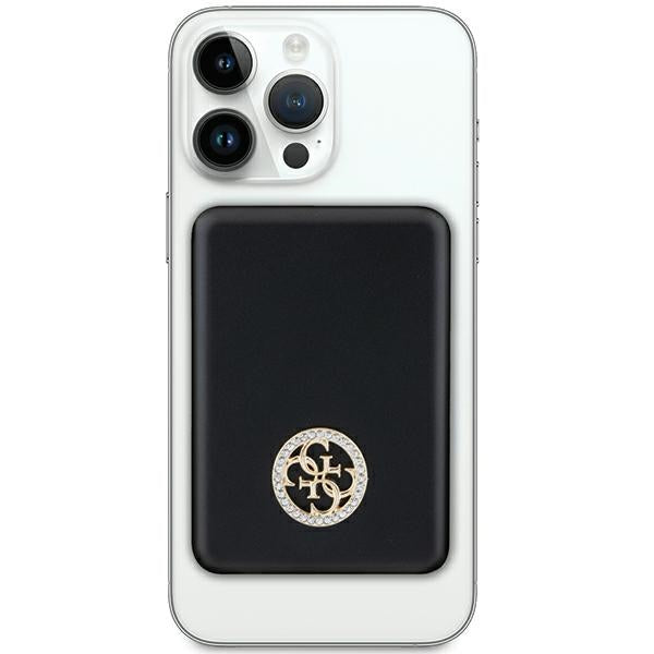 Guess MagSafe 4G Strassed Metal Logo induction power bank 15W 5000mAh - black