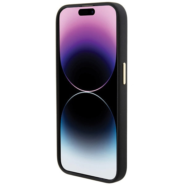 Guess Silicone Logo Strass 4G Case for iPhone 15 Pro - Black