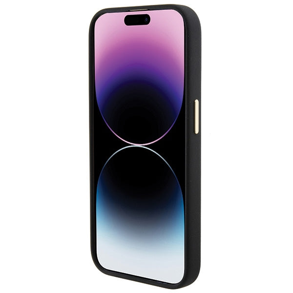 Guess Silicone Logo Strass 4G case for iPhone 15 Pro Max - black