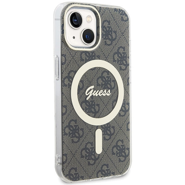 Guess IML 4G MagSafe iPhone 15 Plus Case - Brown