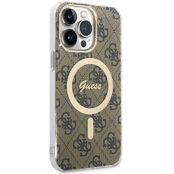 Guess IML 4G MagSafe Case for iPhone 15 Pro Max - Brown