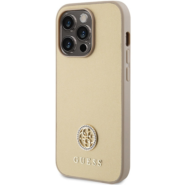 Guess GUHCP15LPS4DGPD iPhone 15 Pro 6.1" gold/gold hardcase Strass Metal Logo