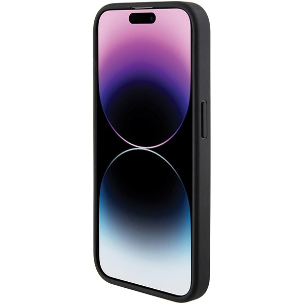 Guess Grip Stand 4G Triangle Strass case for iPhone 15 Pro - black